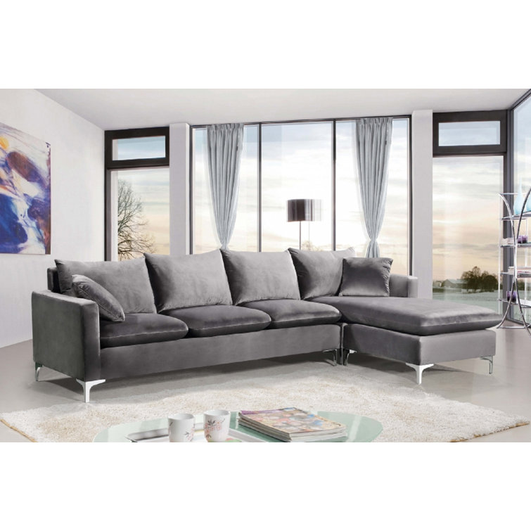 Willa Arlo Interiors Shumpert 110" Wide Velvet Reversible Sofa & Chaise